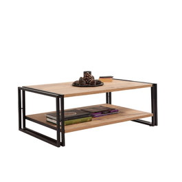 Hanah Home Cosmo Rectus Mesa de Centro Industrial 110x70x40 cm Tablero Melamina Pino Atlántico y Negro